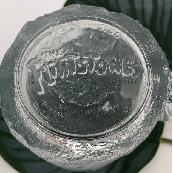 Vintage 93 Flintstones McDonalds Frosted Clear Glass USA Made PreDawn Coffee Mug - Picture 5 of 8